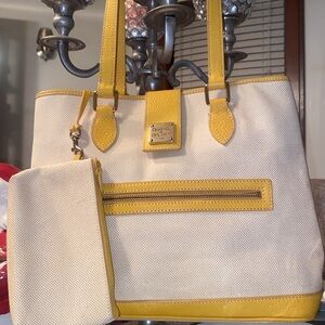 DOONEY & BOURKE Yellow and Cream Tote Bag!